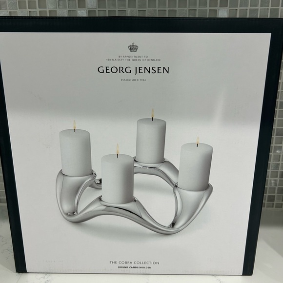 Georg Jensen NIB  Cobra Round Candleholder - Picture 1 of 5